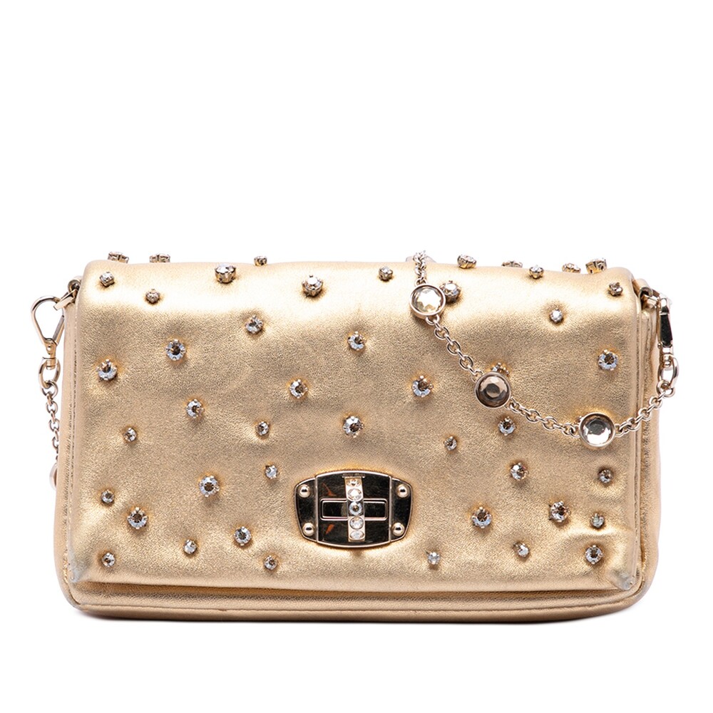 Miu Metallic Nappa Strass #315918M78B